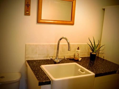 a bathroom with a sink and a toilet at The Barn - Wheatley - Oxford in Wheatley