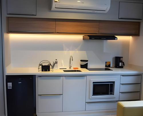 Kuchyň nebo kuchyňský kout v ubytování Loft Feldmann localização estratégica