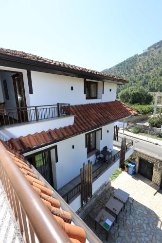 a view from the balcony of a house at Villa Starova in Berat
