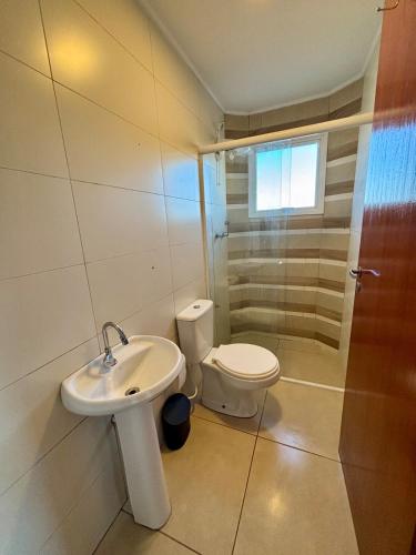 Koupelna v ubytování Rio Grande apartmento Av primeiro de Maio 820 apartment 301