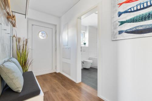 Koupelna v ubytování Ferienhaus Kaptains Strandhuus Olpenitz
