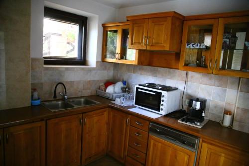 Kuchyň nebo kuchyňský kout v ubytování Mountain View ECOVILLA