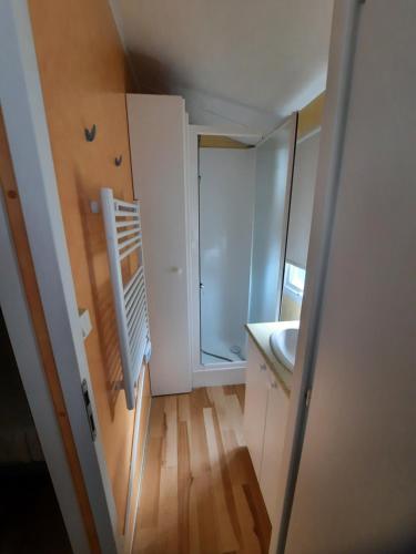 Et badeværelse på Mobil home 2 à 6 personnes besse-et-st anastaise