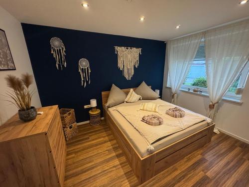 Ένα ή περισσότερα κρεβάτια σε δωμάτιο στο BOHO Apartment Nuit near Salzburg