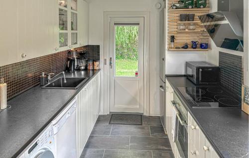 LågmadeにあるStunning Home In Egernsund With Wifiのシンクとコンロのあるキッチン トップオーブン