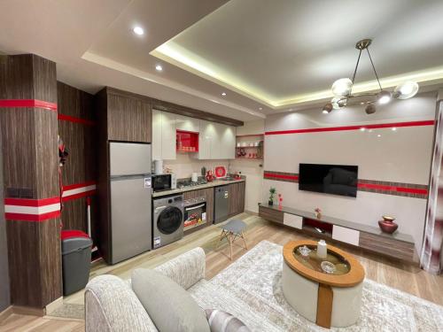 Kuchyň nebo kuchyňský kout v ubytování Downtown Luxury Suites