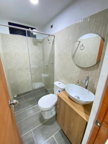 Ένα μπάνιο στο Casa moderna en el centro Carmen V WI-FI