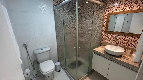 Phòng tắm tại Ancorar Flat Resort a Beira Mar 2 Quartos em Porto de Galinhas