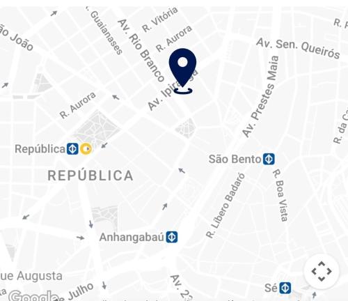 a map of repubblica and soto beninia at Linkin Home Mapp Rio Branco in Sao Paulo