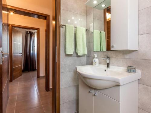 a bathroom with a sink and a mirror at Holiday Home Stari Dvori in Podumci