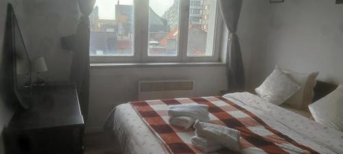 Кровать или кровати в номере Noordzee Blankenberge