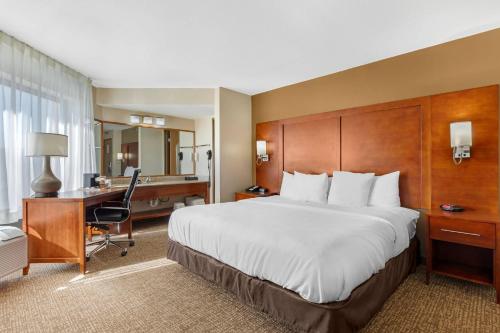 a hotel room with a large bed and a desk at Comfort Inn Wichita Falls North in Wichita Falls