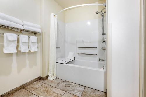 a bathroom with a bath tub and a shower at Comfort Inn & Suites Medina in Medina