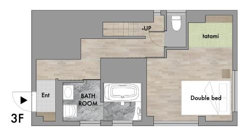 a drawing of a floor plan of a house at Hazama in Tokyo