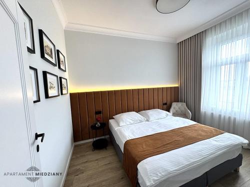 Ένα ή περισσότερα κρεβάτια σε δωμάτιο στο Apartamenty Toszeckie LUX
