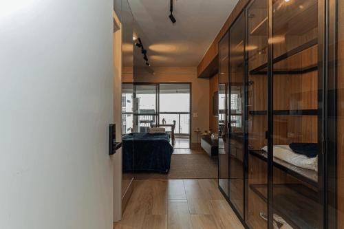 Katil atau katil-katil dalam bilik di 1513 Air Brooklin - Diogo · Sky Studio – Vista, Academia e Piscina no Brooklin