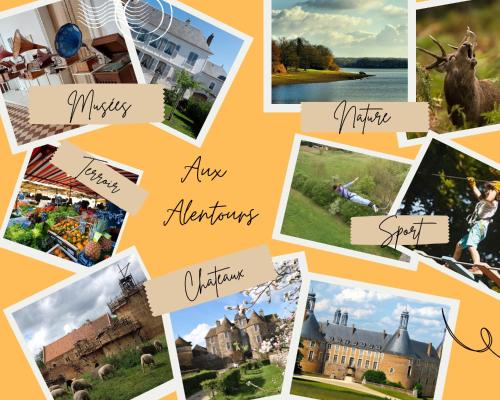 a collage of pictures with the words monday at Maison Bienvenue chez Mémé in Treigny