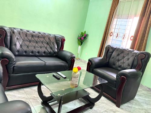 Zona de estar de Charming apartment in Yaoundé - Nkolmesseng