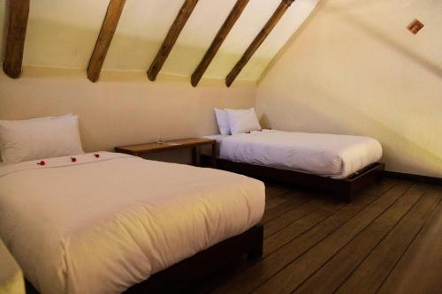 a room with two beds in a room at Colca Lodge Spa & Hot Springs in Yanque