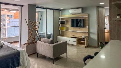 Posezení v ubytování Edificio Atalanta en el corazón de Medellín