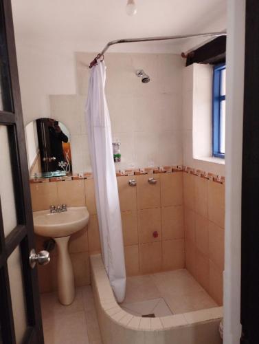 Koupelna v ubytování Hotel Achik Wasi