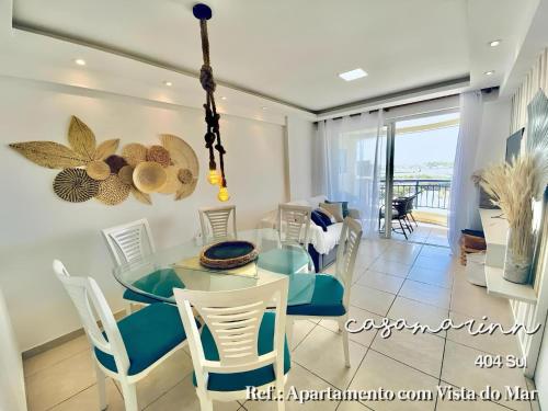 Khu vực ghế ngồi tại Férias com Vista Mar - Beach Village Residence por Casamarinn