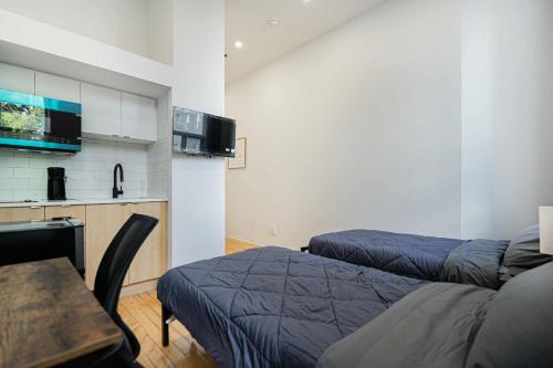 TV a/nebo společenská místnost v ubytování Beautiful 3 person 2 Beds Studio with parking near downtown Montreal
