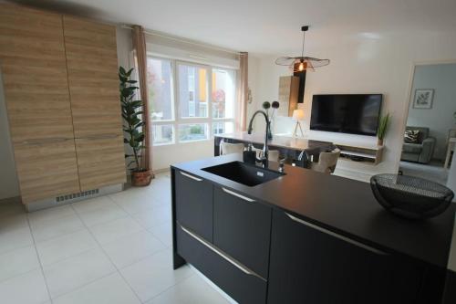 Μια τηλεόραση ή/και κέντρο ψυχαγωγίας στο Appartement T3 75 m2 3 chambres, balcon, Aix les Bains