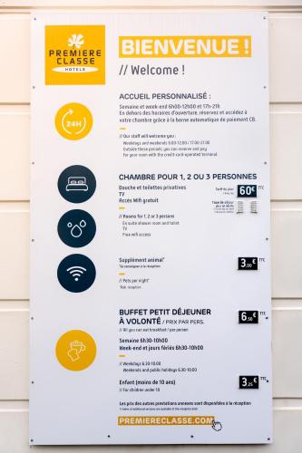 Un certificado, premio, letrero u otro documento en Premiere Classe Bordeaux Nord - Lac