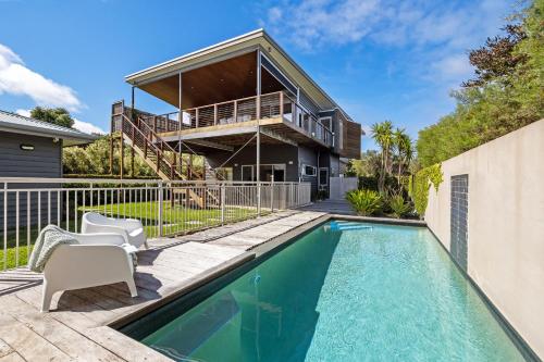 a home with a swimming pool and a house at Seabreeze Escape, Coastal Stay in Gnarabup