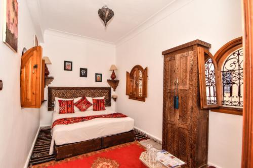 Cama o camas de una habitación en Riad ouhmidi
