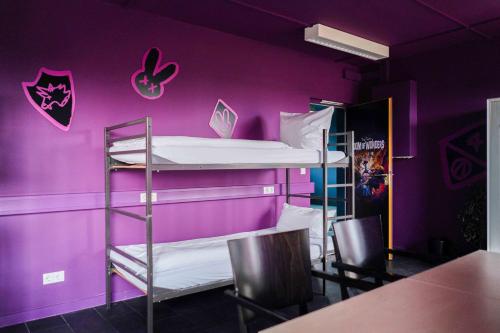 Postel nebo postele na pokoji v ubytování Hostelcamp Hamburg