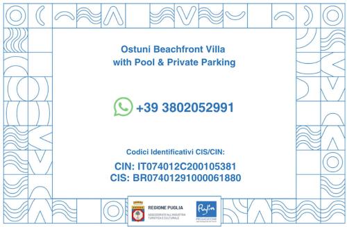Photo de la galerie de l'établissement Luxury Ostuni Beachfront Villa with Pool & Private Parking, à Ostuni