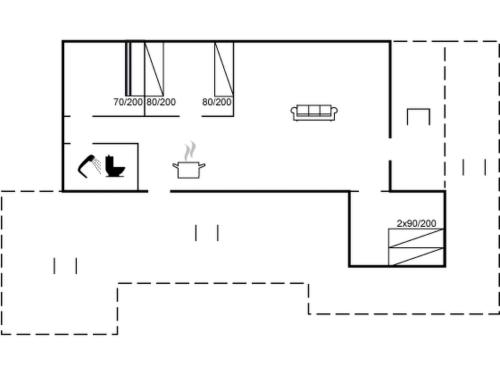 Holiday Home Quanna - 450m from the sea by Interhome في Hejlsminde: مخطط ارضي لبيت صغير