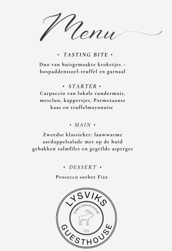 a label for a wedding invitation with a ring at Lysviks guesthouse met ruime tuin en extra service in Lysvik