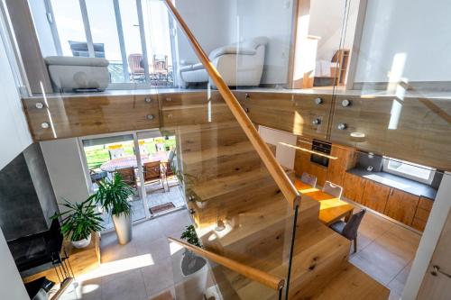 an overhead view of a staircase in a house at Villa Aqua in Moravske Toplice