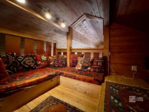 Χώρος καθιστικού στο Ski in-out cabin Trysil sauna, fireplace and views