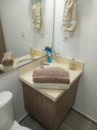 a bathroom with a sink and a toilet at malaquias in Ibagué