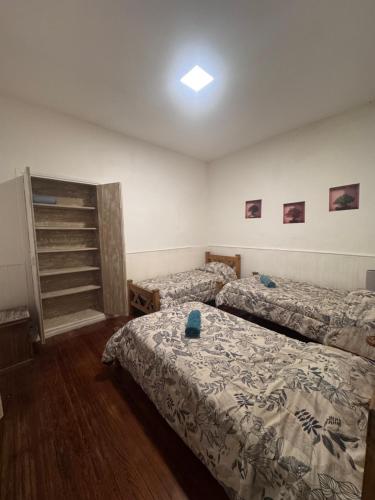 a bedroom with two beds and a ladder in it at Casa Lola in Mendoza