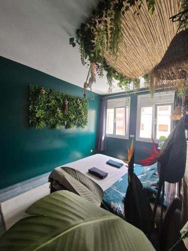 Postel nebo postele na pokoji v ubytování Maison Bleue