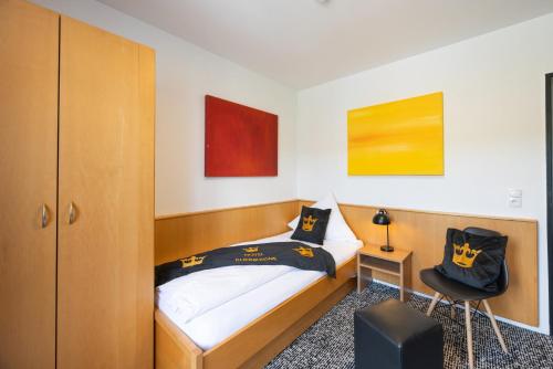 Panorama Hotel Rheinkroneにあるベッド
