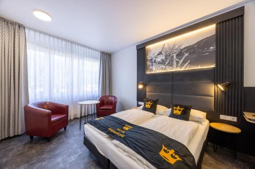 Panorama Hotel Rheinkroneにあるベッド