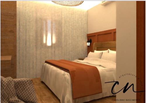 a bedroom with a large bed in a room at Pousada Grão & Vinha in Espirito Santo Do Pinhal
