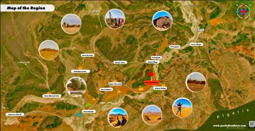 a map of the vicinity of a park at Porte De Sahara Ouzina in Ouzina