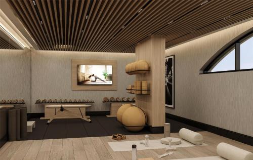 a rendering of a salon with a waiting room at Radisson Hotel Amsterdam Schiphol Airport Hoofddorp in Hoofddorp