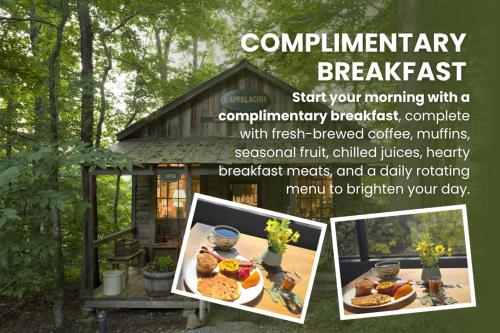 a advertisement for a tiny house in the woods at Laurel Valley Mountain Retreat in Townsend