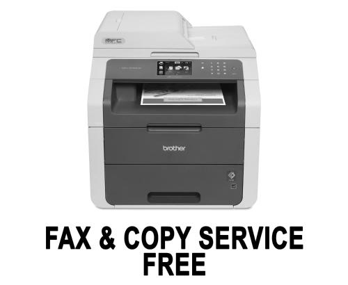 a fax and copery service sign with a printer at Veronetta House in Verona