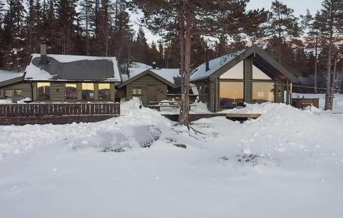 a house with snow in front of it at 5 Bedroom Stunning Home In Eggedal in Eggedal