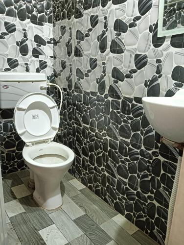 a bathroom with a toilet and a sink at Hotel Sonali in Agartala
