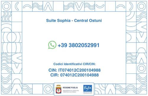 Certifikát, hodnocení, plakát nebo jiný dokument vystavený v ubytování Suite Sophia - Central Ostuni